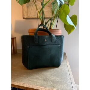 Portland leather mini crossbody bag  pebbled leather forest green